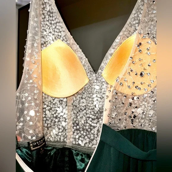 ROSEMORE Couture Prom Sheer Illusion Gown Flowing Long Draping Skirt! M - Picture 8 of 10